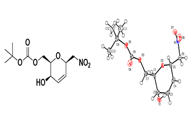 Synthesis and Crystal Structure of tert-Butyl(((2R,3R,6R)-3-hydroxy-6-(nitromethyl)- 3,6-dihydro-2H-pyran-2-yl)methyl)carbonate 2011-3120